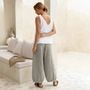 Chic Women's Linen Blouse with Button Accents