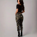 Camouflage Women's Cargo Pants with Stretch Waist