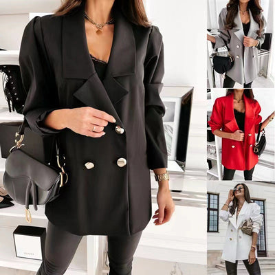 Chic Oversized Blazer for Women with Pocket Accents