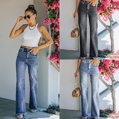 Trendy High-Waist Women's Jeans in Chic Style