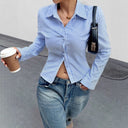 Sleek Striped Blouse for Women