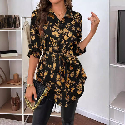 Women's Floral Knot Blouse - Chic Style