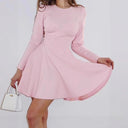 Chic Long Sleeve A-Line Dress for Women