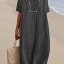 Women's V-Neck Long Sleeve Dress - Flattering Fit
