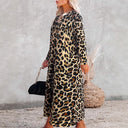 Trendy Leopard Print Maxi Dress with Wrap Design
