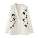 Floral Detail Women's Blazer Jacket with Superior Craftsmanship