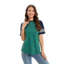Striped Women's T-Shirt with Contrast Sleeves