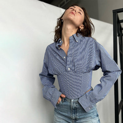 Women's Innovative Cut Blouse with Structured Sleeves
