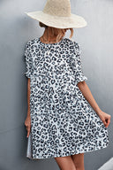 Trendy Leopard Print Women's Dress with Ruffles