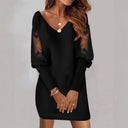 Chic Floral Dress with Sheer Sleeves
