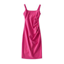 Chic Ruffle Detail Women's Midi Dress