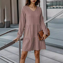 Stylish A-Line Women's Dress with Fine Texture