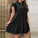 Chic Ruffle Summer Dress with Button Placket