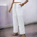 Chic Women's Leisure Pants with Stylish Patch Pockets