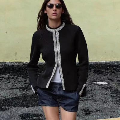 Ladies Blazer Jacket with Lace Accents