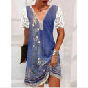 Floral Lace Sleeve Women's Summer Dress