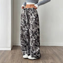 Floral Design Women’s Pants with Elastic Waistband