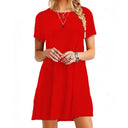 Chic Women's Round Neck Short Sleeve Dress