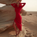 Chic Hooded Evening Dress for Women
