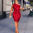 Asymmetrical Cocktail Dress with Stunning Shine