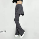 Chic Women's Flared Pants with Unique Asymmetrical Design