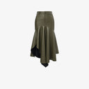 Chic Faux Leather Midi Skirt with Flared Hem