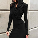 Chic Hooded Evening Dress for Women