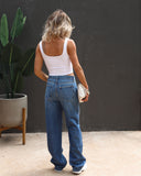 Women's Vintage Boyfriend Jeans with Trendy Rips