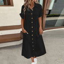 Stylish Women's Shirt Dress with Button Details