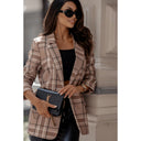 Women's Modern Oversized Checkered Blazer with Chic Accents