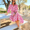 Floral Asymmetrical Midi Dress for Women