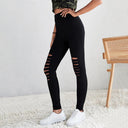 Chic High-Waisted Leggings with Trendy Cut-Outs