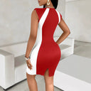 Stylish Women's Cocktail Dress with Bold Inserts