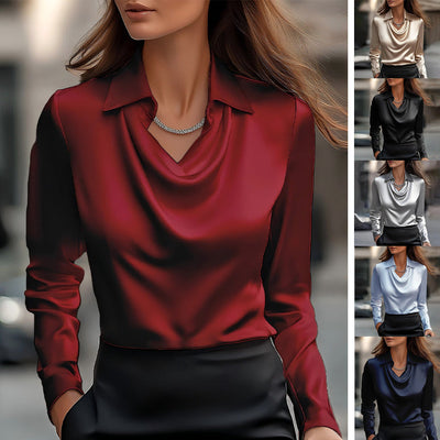 Chic Asymmetrical Collar Blouse for Women