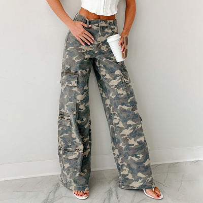 Women's Loose Fit Cargo Pants with Ample Pockets