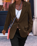 Chic Women's Blazer with Gold Buttons and Structured Fit
