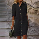 Stylish Women's Linen Dress with Button Details