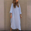 Women's Stylish Midi Dress with Pockets and Chic Side Slits