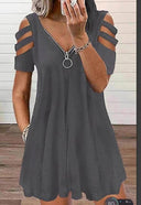 Chic V-Neck Open Shoulder Dress for Women