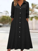 Chic Women's Shirt Dress with Pocket Design
