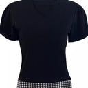 Chic V-Neck Women's Cocktail Dress with Graphic Check Design