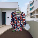 Floral Print Blouse with Ruffled Sleeves for Women