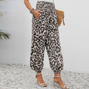 Modern Leopard Print Aladin Trousers with Elastic Waist