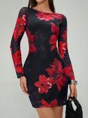 Floral Long Sleeve Women's Dress