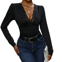 Women's Lace Trim Bodysuit with Flattering Design