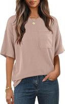 Striped Women's T-Shirt with Pocket Detail