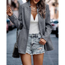 Structured Herringbone Blazer for Women