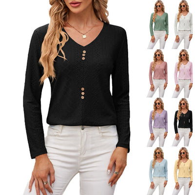 Chic Button Detail Blouse for Women
