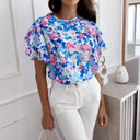 Stylish Women's Blouse with Ruffled Sleeves