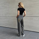 Trendy Women's Baggy Ripped Jeans with Belt